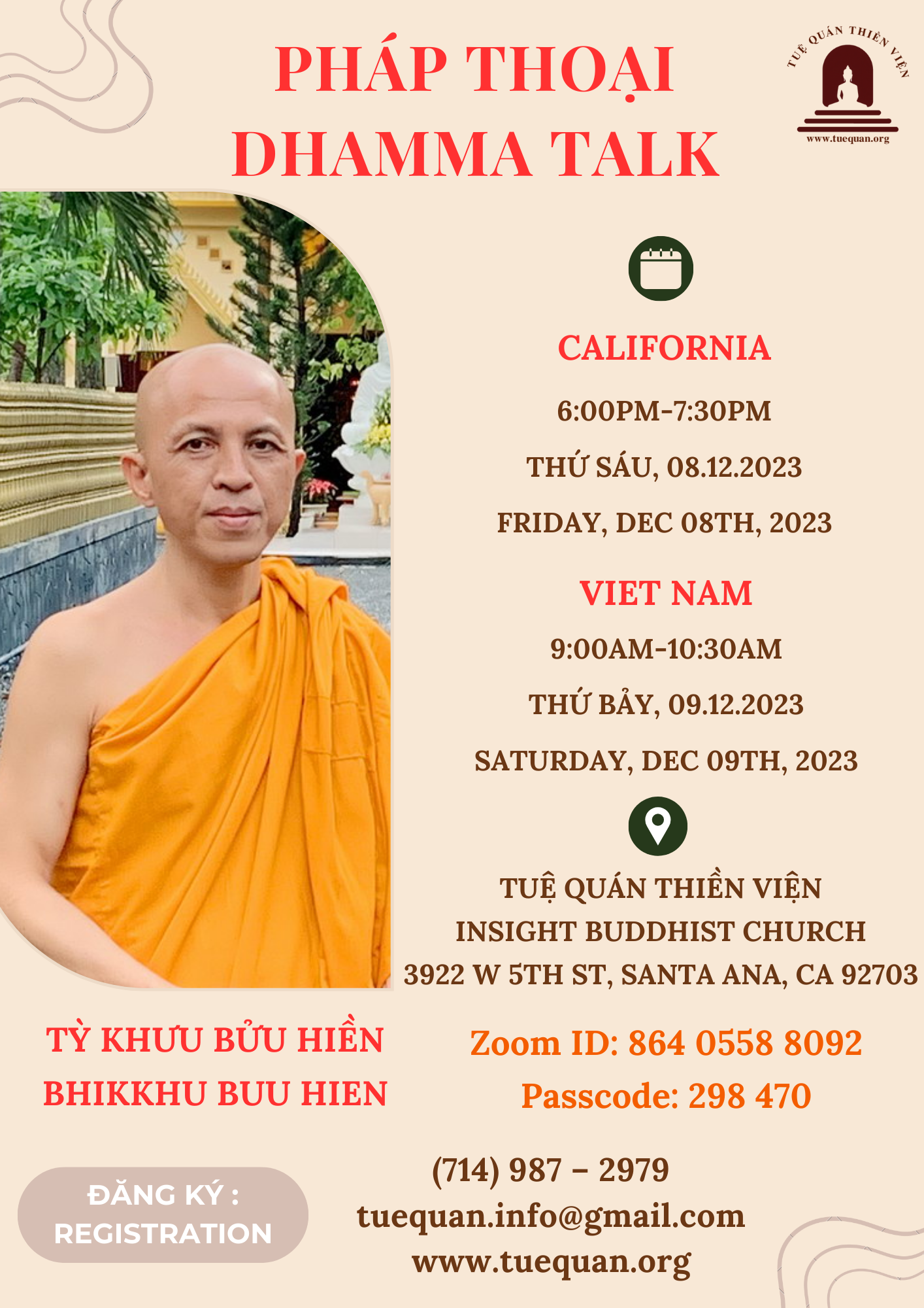 Friday Dhamma Talk, Dec 08th, 2023