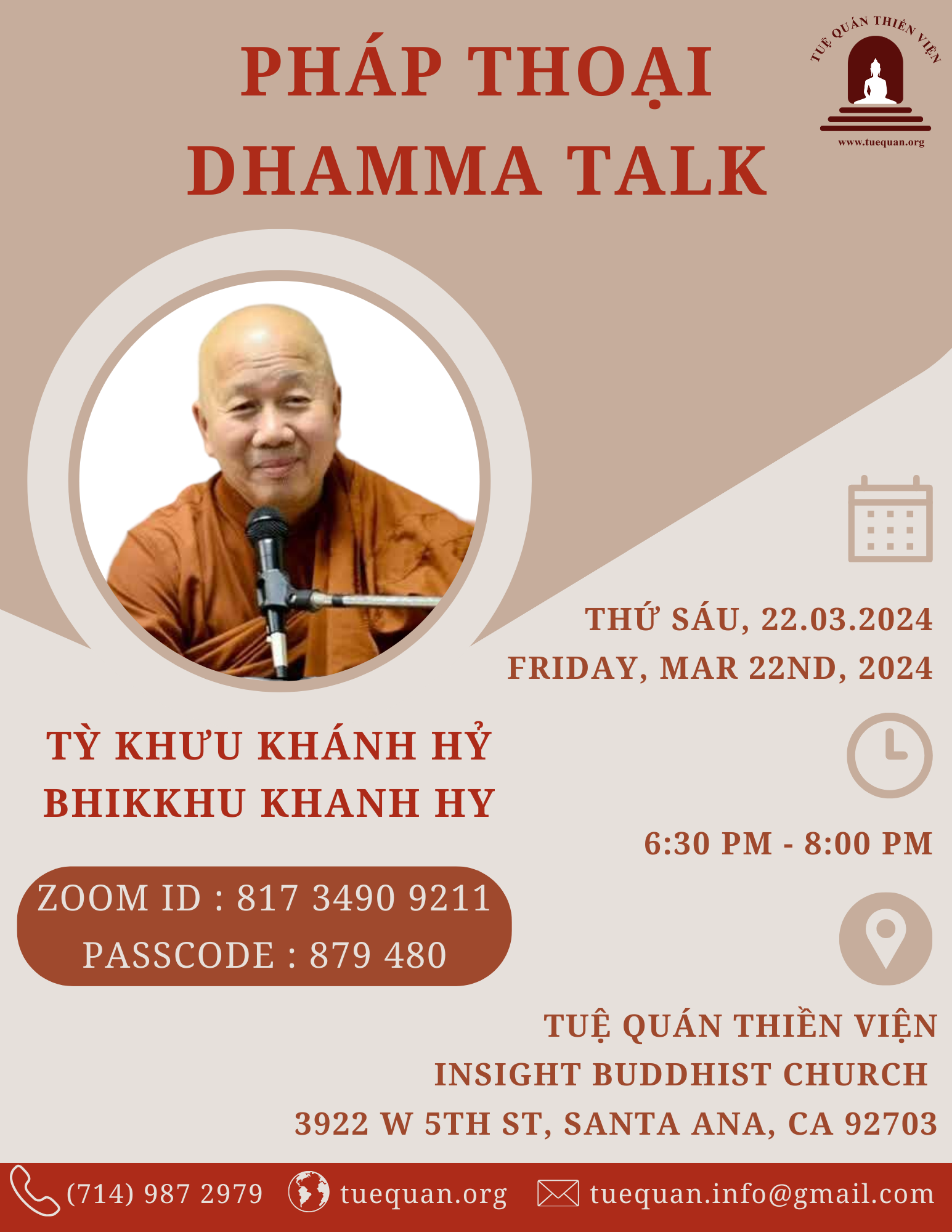 Friday Dhamma Talk, Mar 22nd, 2024