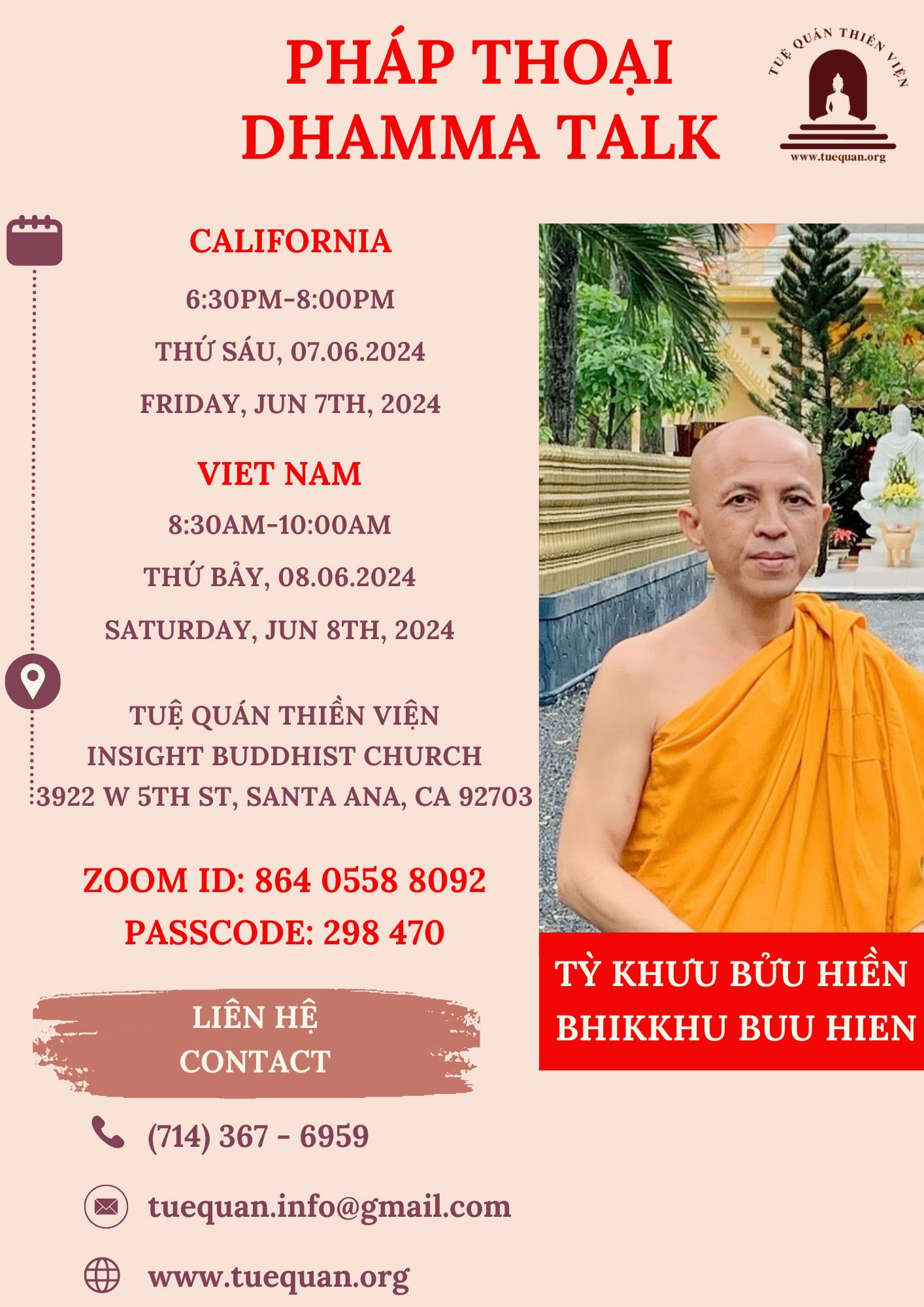 Friday Dhamma Talk, Jun 7th 2024