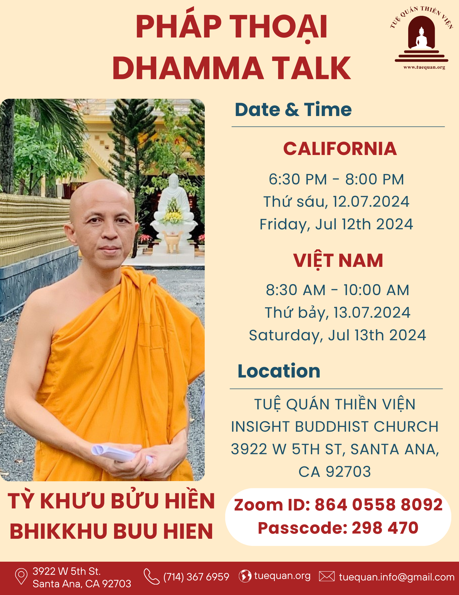 Friday Dhamma talk, Jul 12th 2024