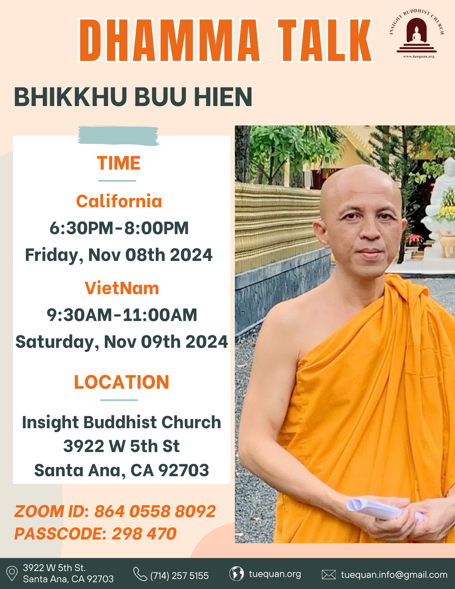 Friday Dhamma talk, Nov 08th 2024