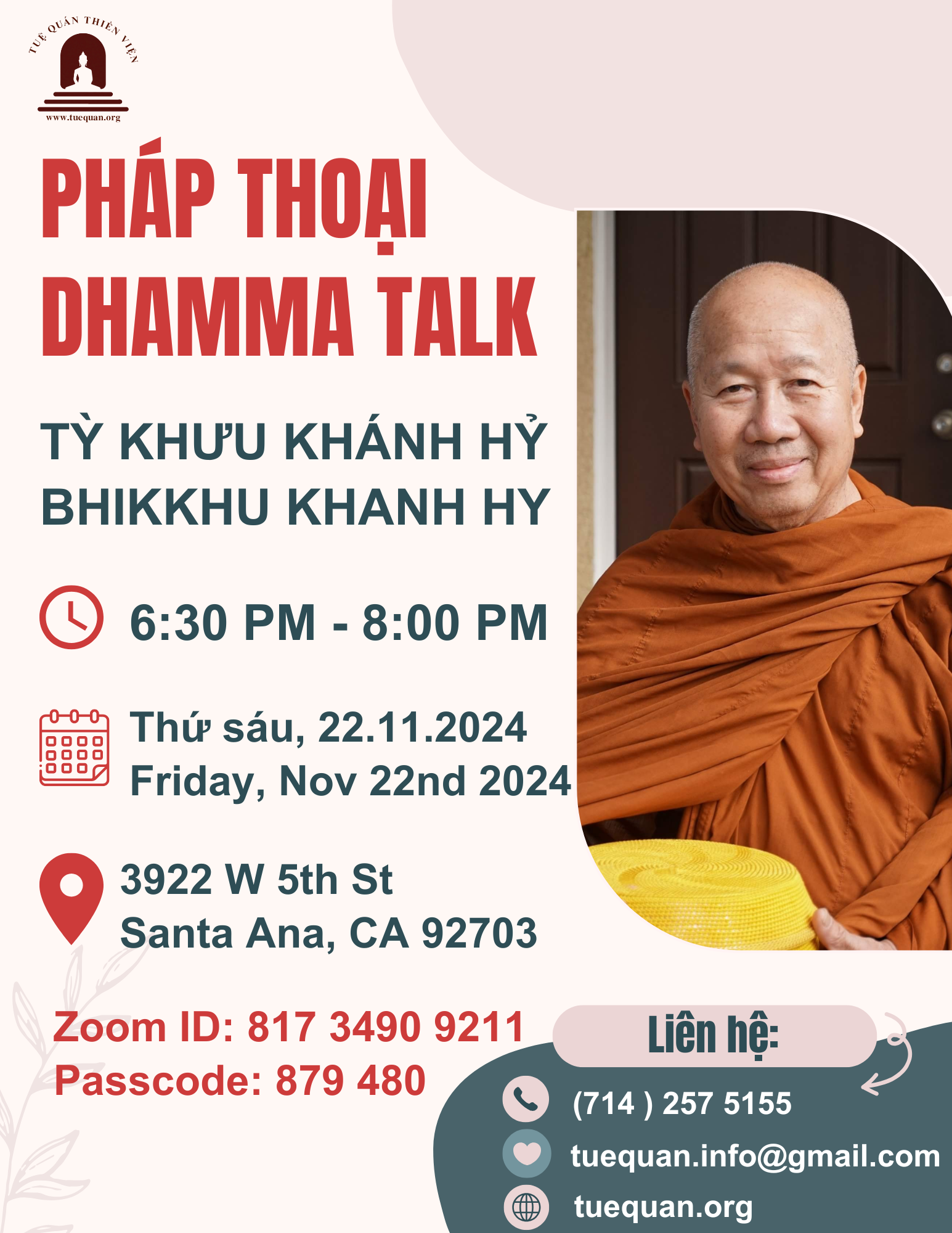 Friday Dhamma talk, Nov 22nd 2024