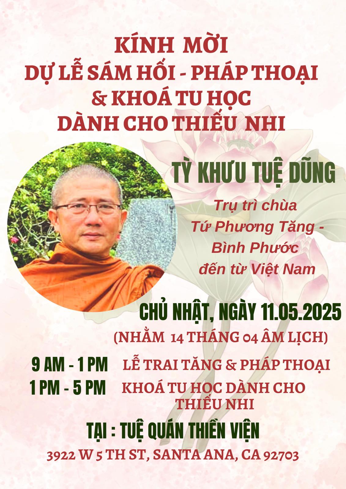 Uposatha Observance & Dhamma talk, May 11th 2025