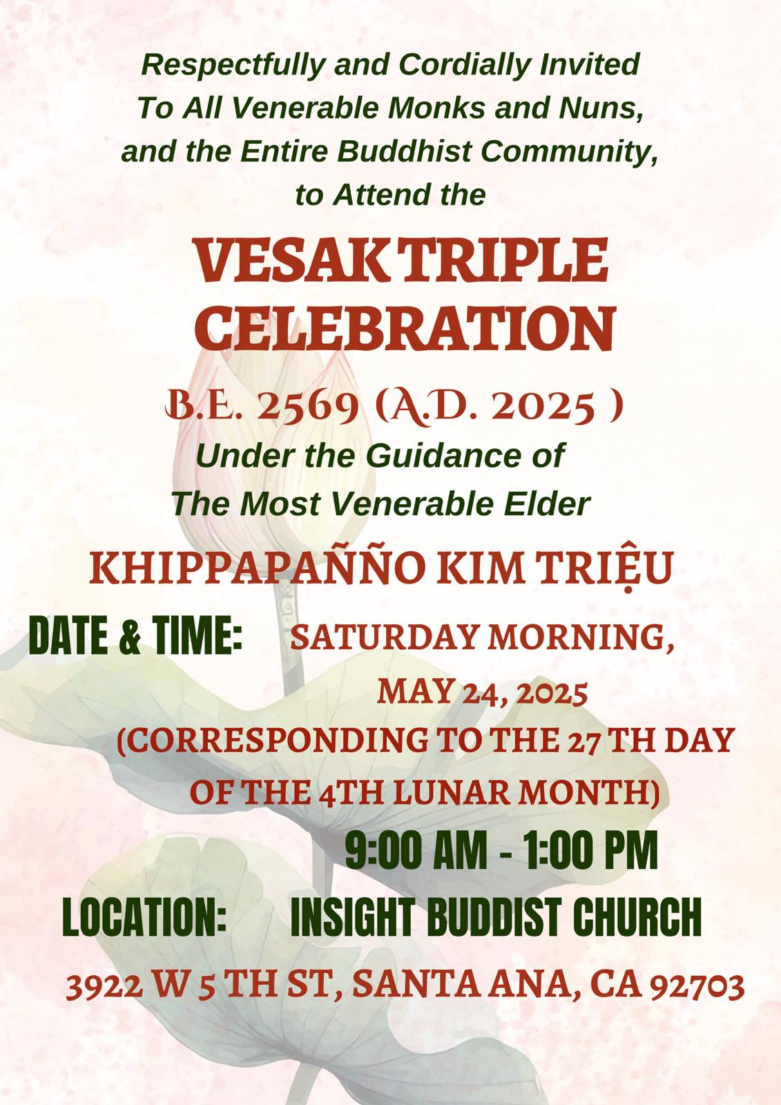 Vesak day, May 24th 2025