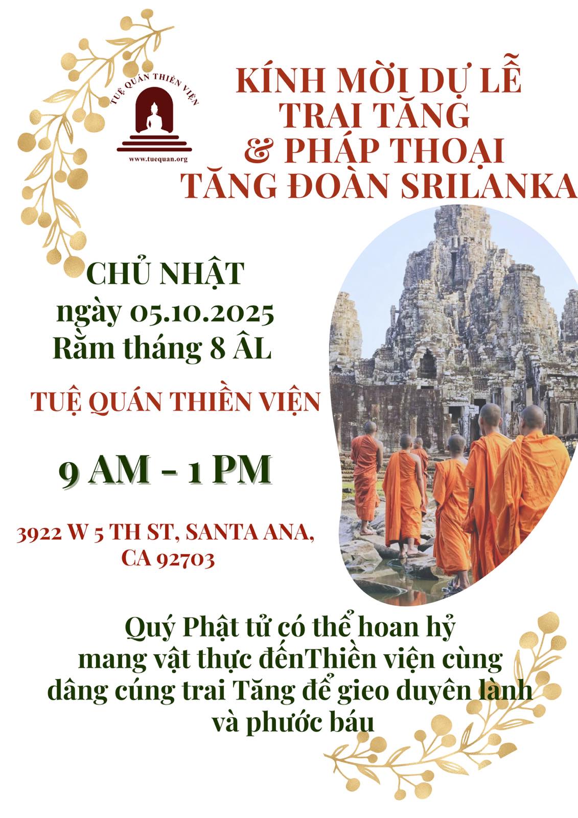 Dhamma talk & Alms offering