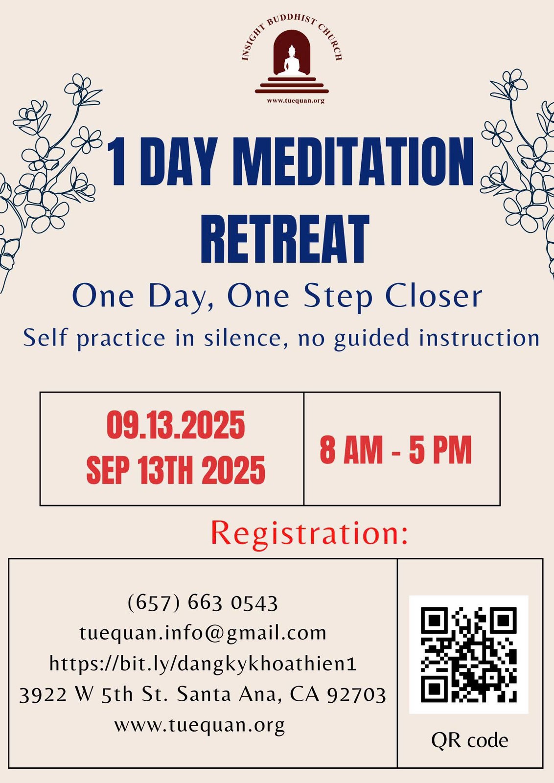 One Day Meditation Retreat, Sep 13th 2025