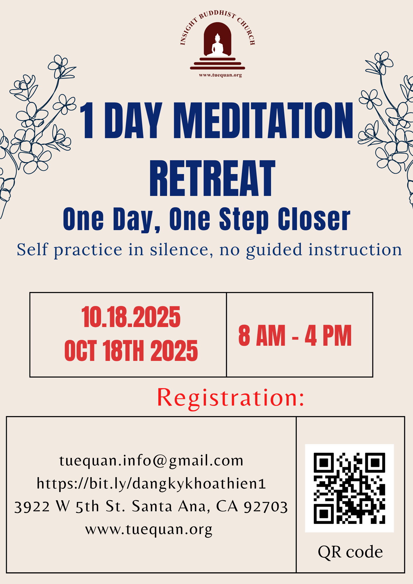 One Day Meditation Retreat, Oct 18th 2025