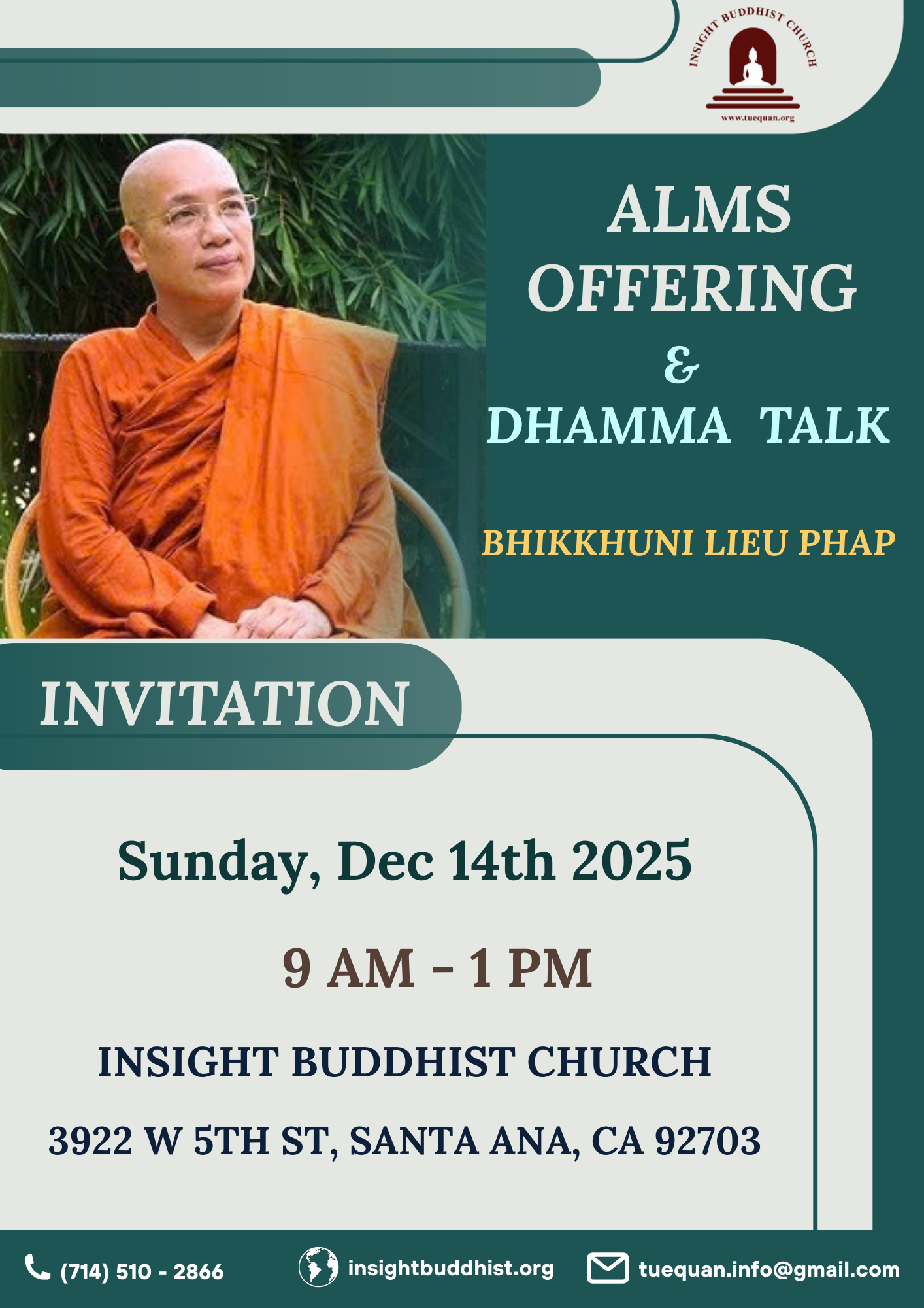 Alms offering & Dhamma Talk, Dec 14 2025