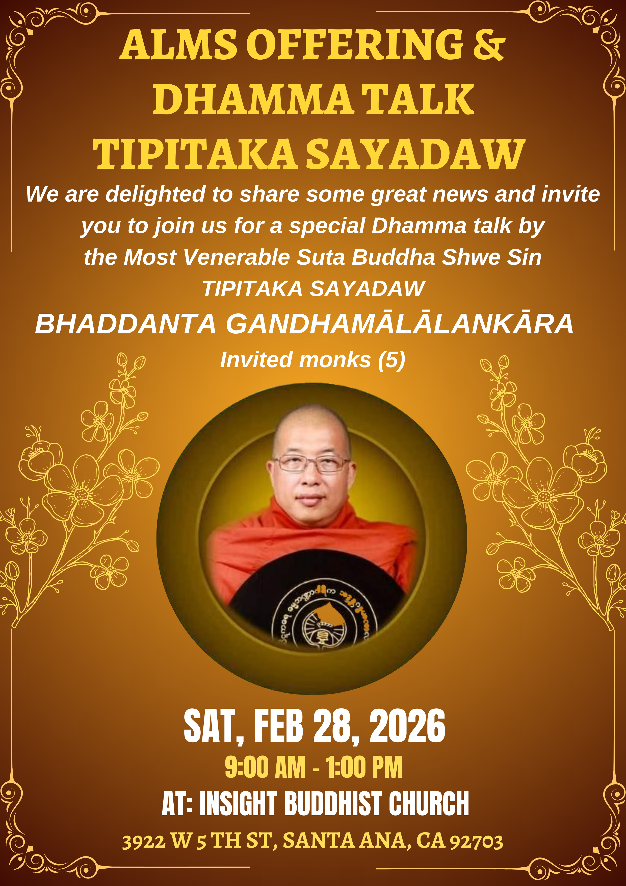 Alms Offering & Dhamma Talk, Feb 28th 2026