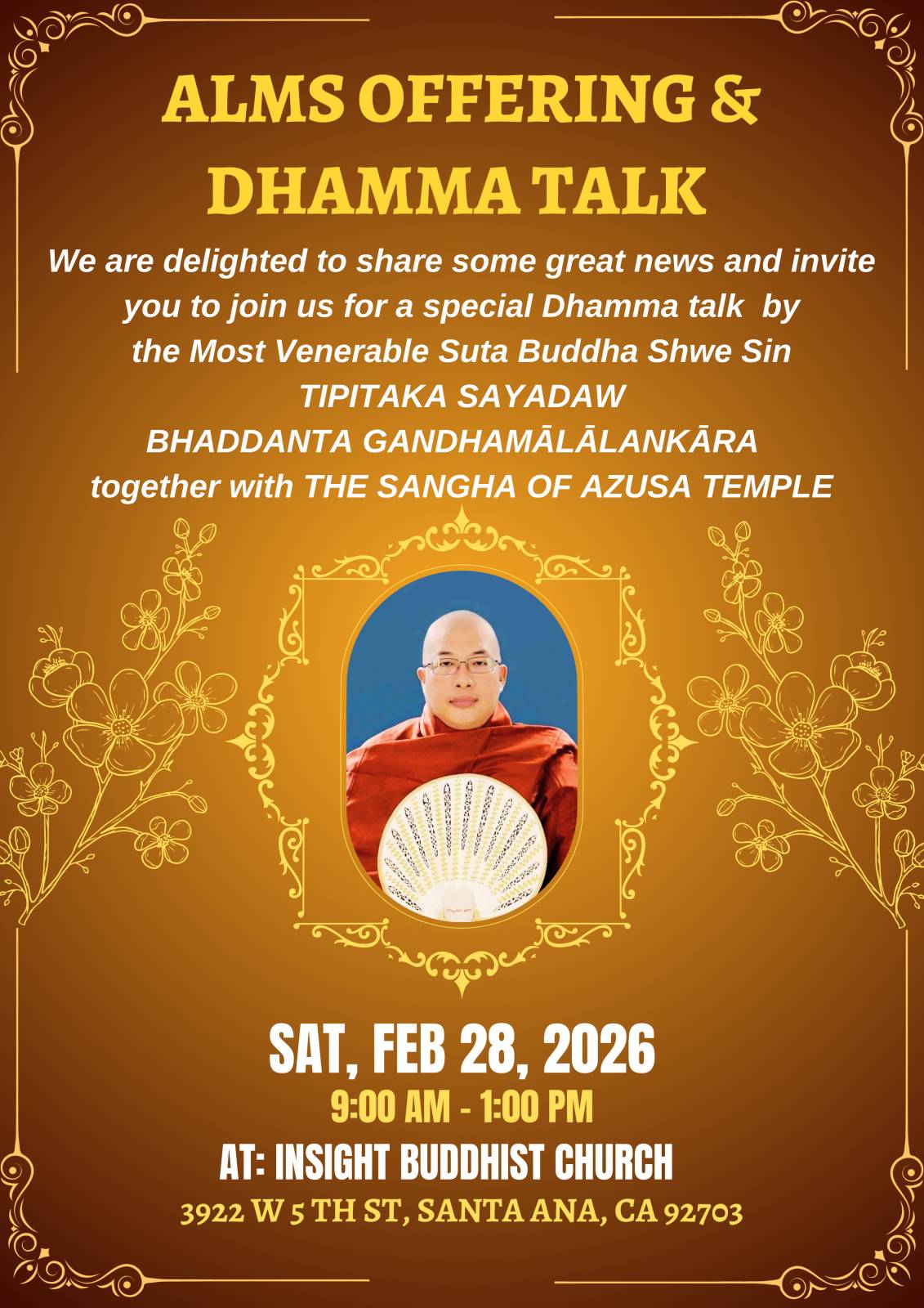 Alms Offering & Dhamma Talk, Feb 28th 2026