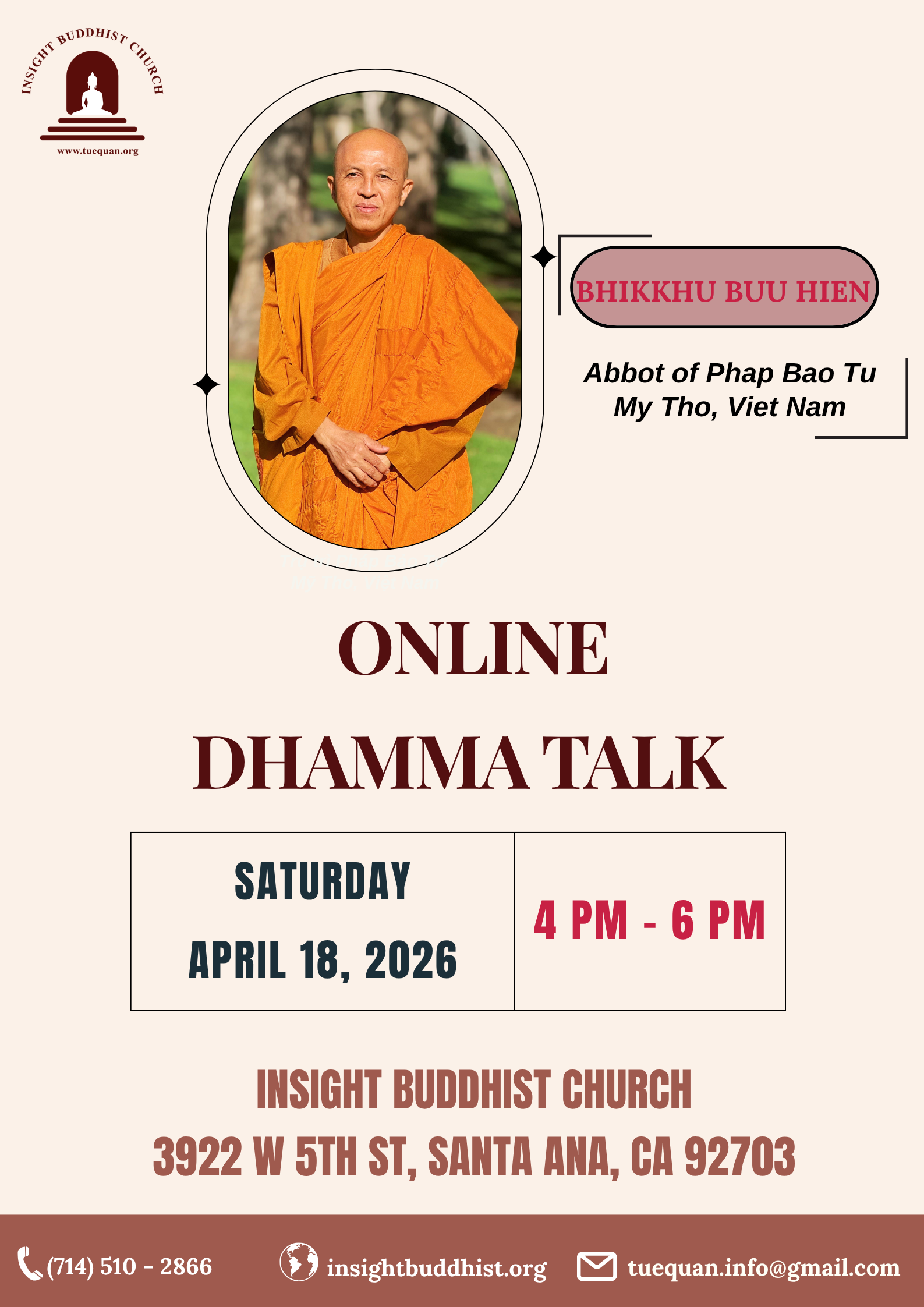Dhamma talk, Apr 18th 2026.