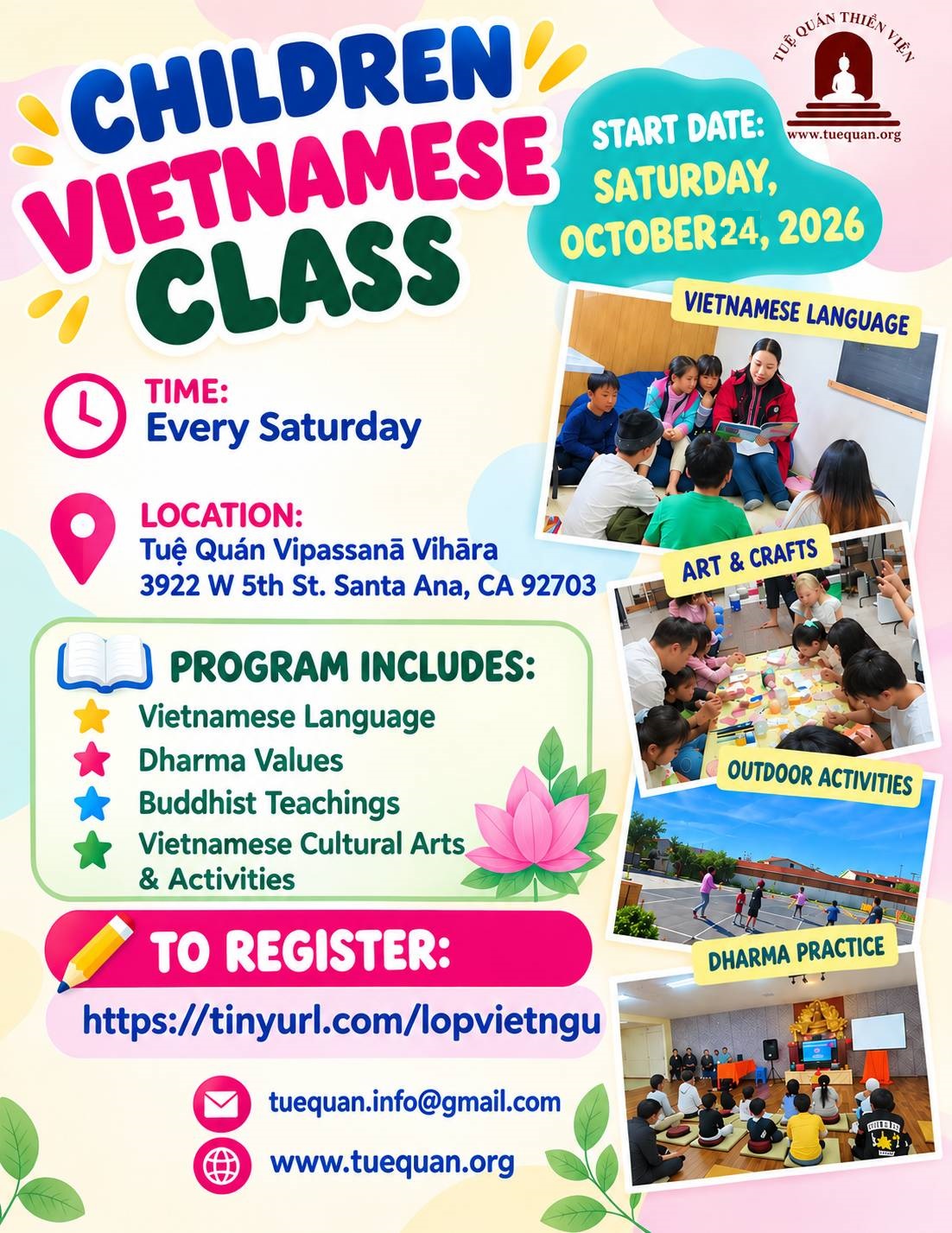Vietnamese class for children, Oct 24th, 2026